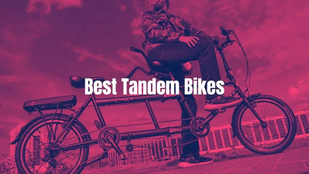 A girl rides a tandem bike solo.